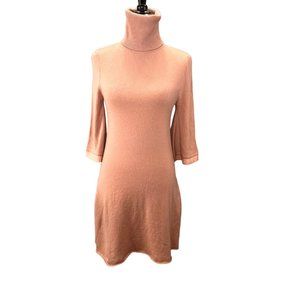 Alexander Wang Sweater Dress Dusty Mauve Pink Turtleneck size M Bell Sleeve